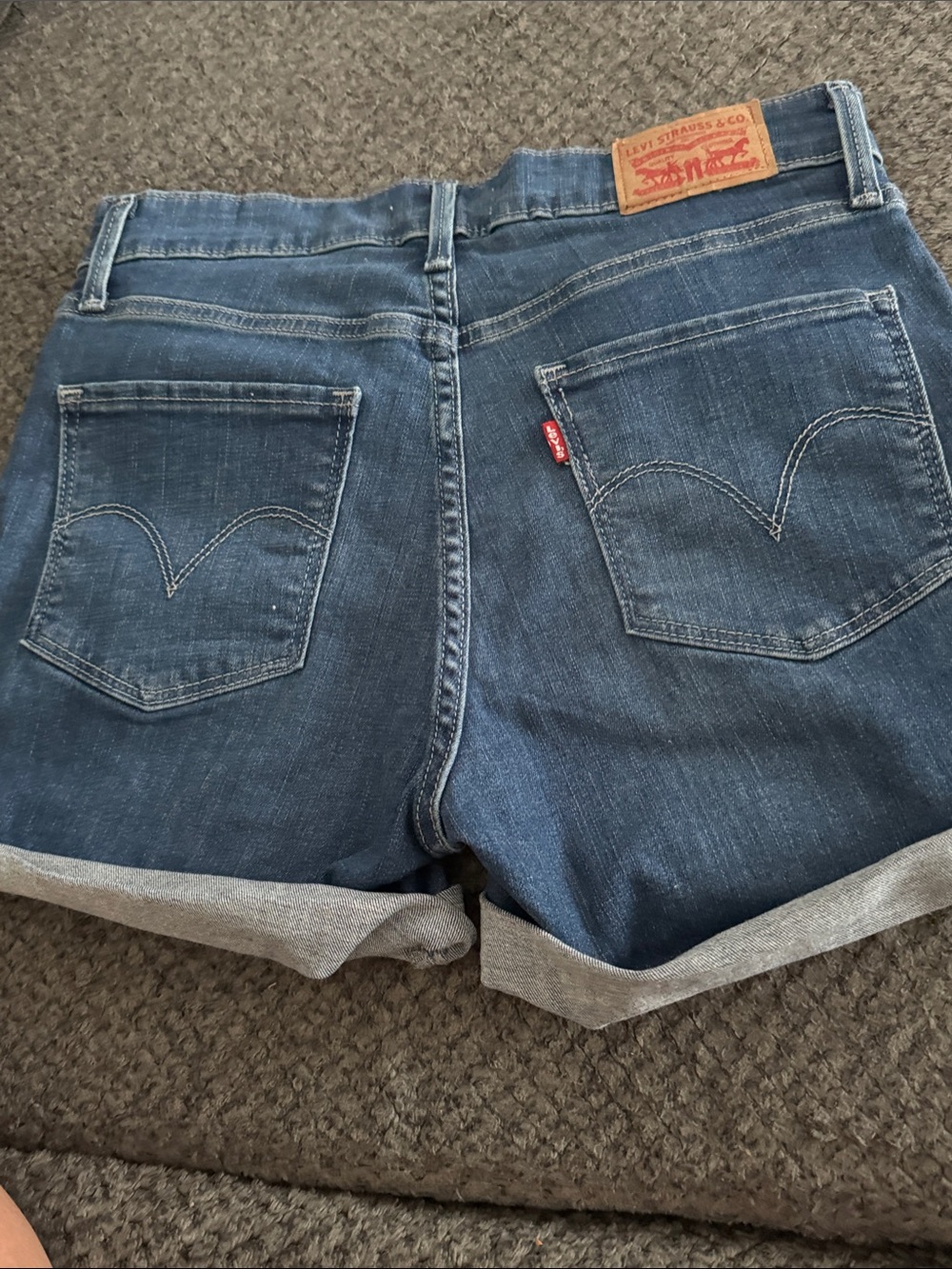 Levi's Women's Blue Rolled Hem Denim Shorts